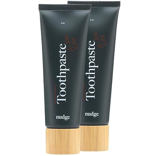 Nudge Pasta de dientes hidroxiapatita para minimizar la irritación, remineralizar y blanquear. Natural, no quema, sin flúor, sin espuma, ideal para