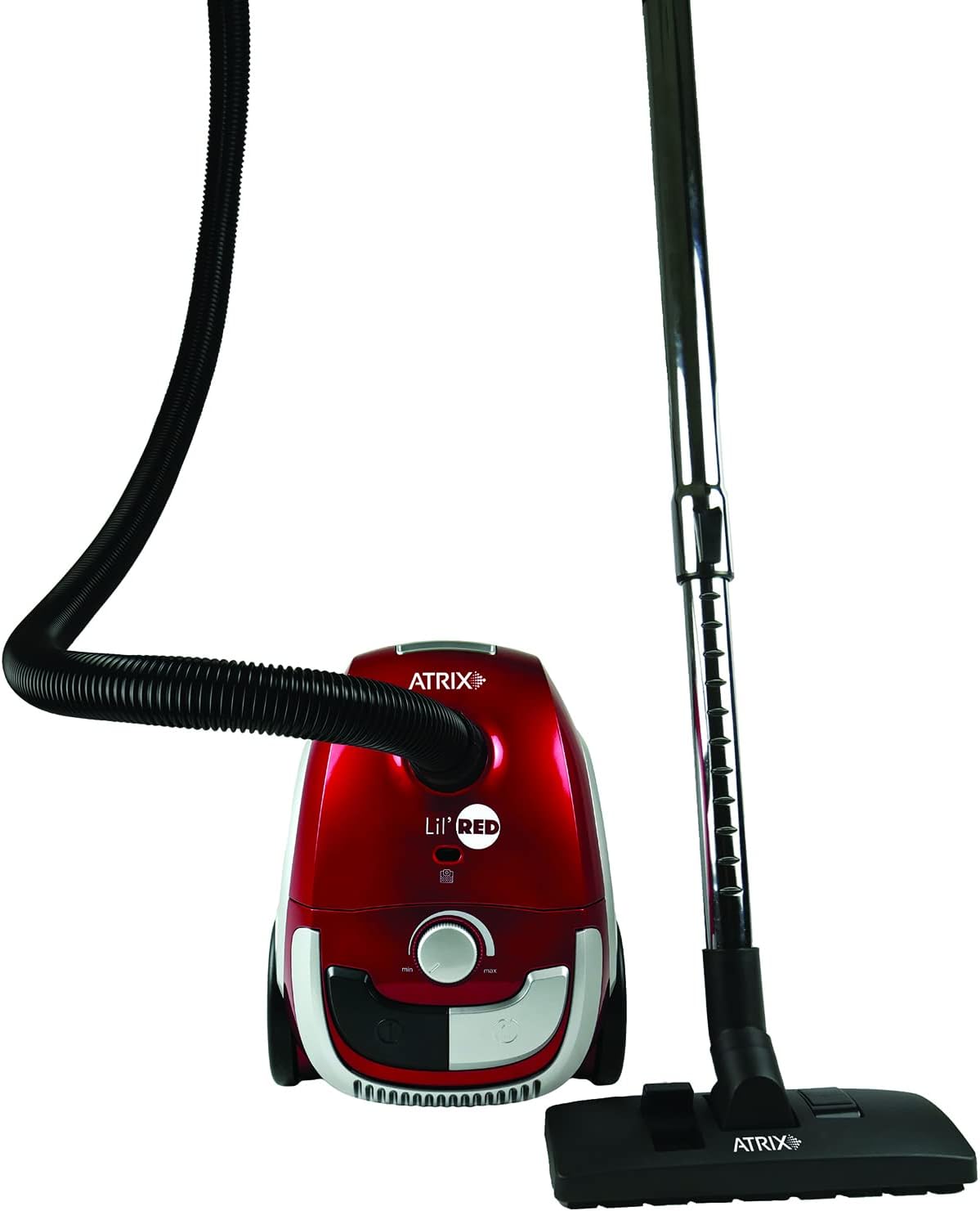 Atrix Red Lil Portable Canister Vacuum w/ 2 Quart HEPA Filter & Variable Speed Motor, Premium Bundle