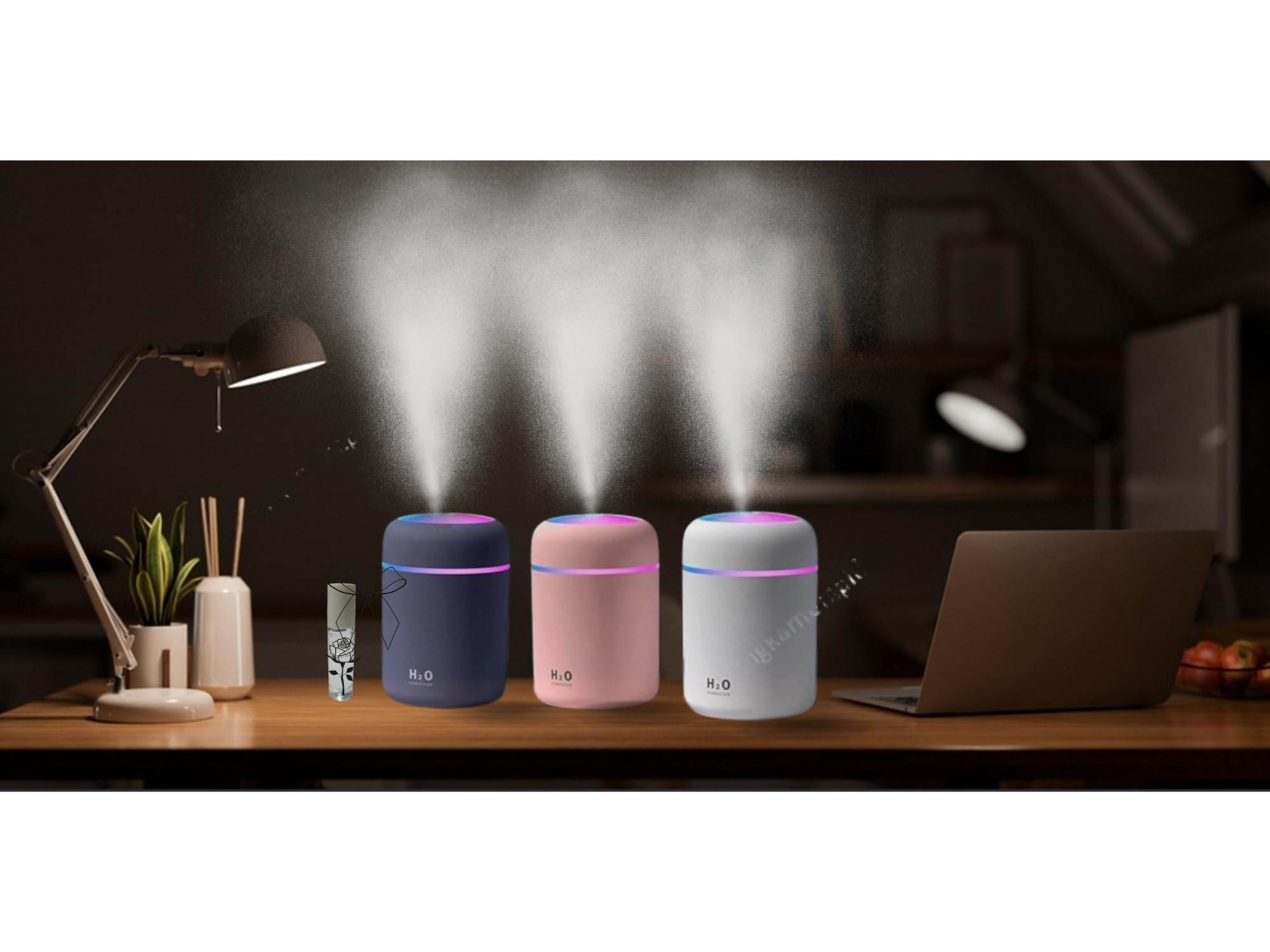 HumiZen Humidifier for Room Moisture with Rose Essential Oil (8ml) for Sleeping Room, Birthday Party, Car, Office, Shop | Aroma Diffuser | Aromatherapy | for Relaxation, Fresh AIr (Snow White)-image-9