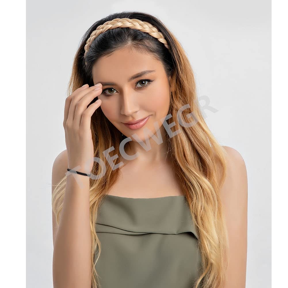 5 Strands Synthetic Hair Braided Headband Hairpiece Classic Chunky Wide Plaited Braids ElasticMulti Color Headband Ladies Beauty Hair Accessories image 3