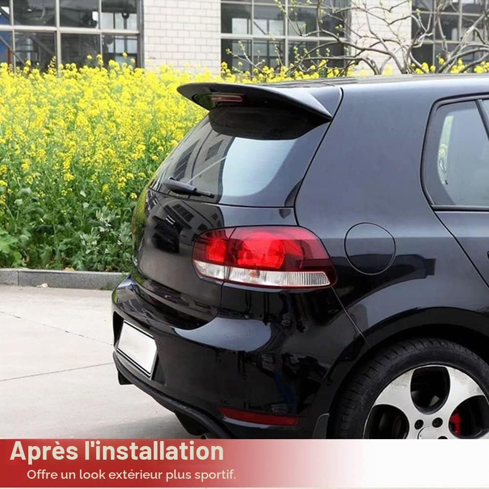 pour Volkswagen VW Golf 6 VI MK6 GTI et R20 2010-2013 Carbone Fibre Tuning Spoiler arrière Spoiler de Toit lèvre Spoiler arrière