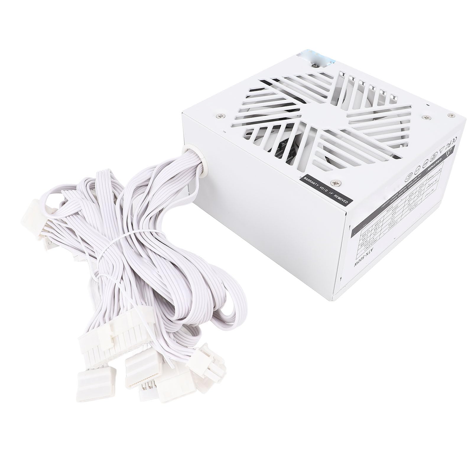 Fuente de Alimentación de Computadora de Escritorio de 500W Ahorro de Energía Eficiente de Guardia Completo Lineback Dual Core para Material de Juego de PC Aluminio Aluminio con Neto, 1