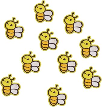 10PCs Cartoon Bee Patches Embroidered Sew On Patch for Clothing Paste for Clothes Bag Pants