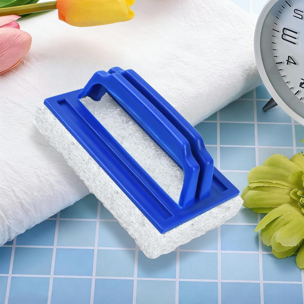 Lot de 2 Brosse Éponge Ligne d'eau, Éponge Magique avec Poignée, Brosse de Nettoyage de Piscine, Bleu