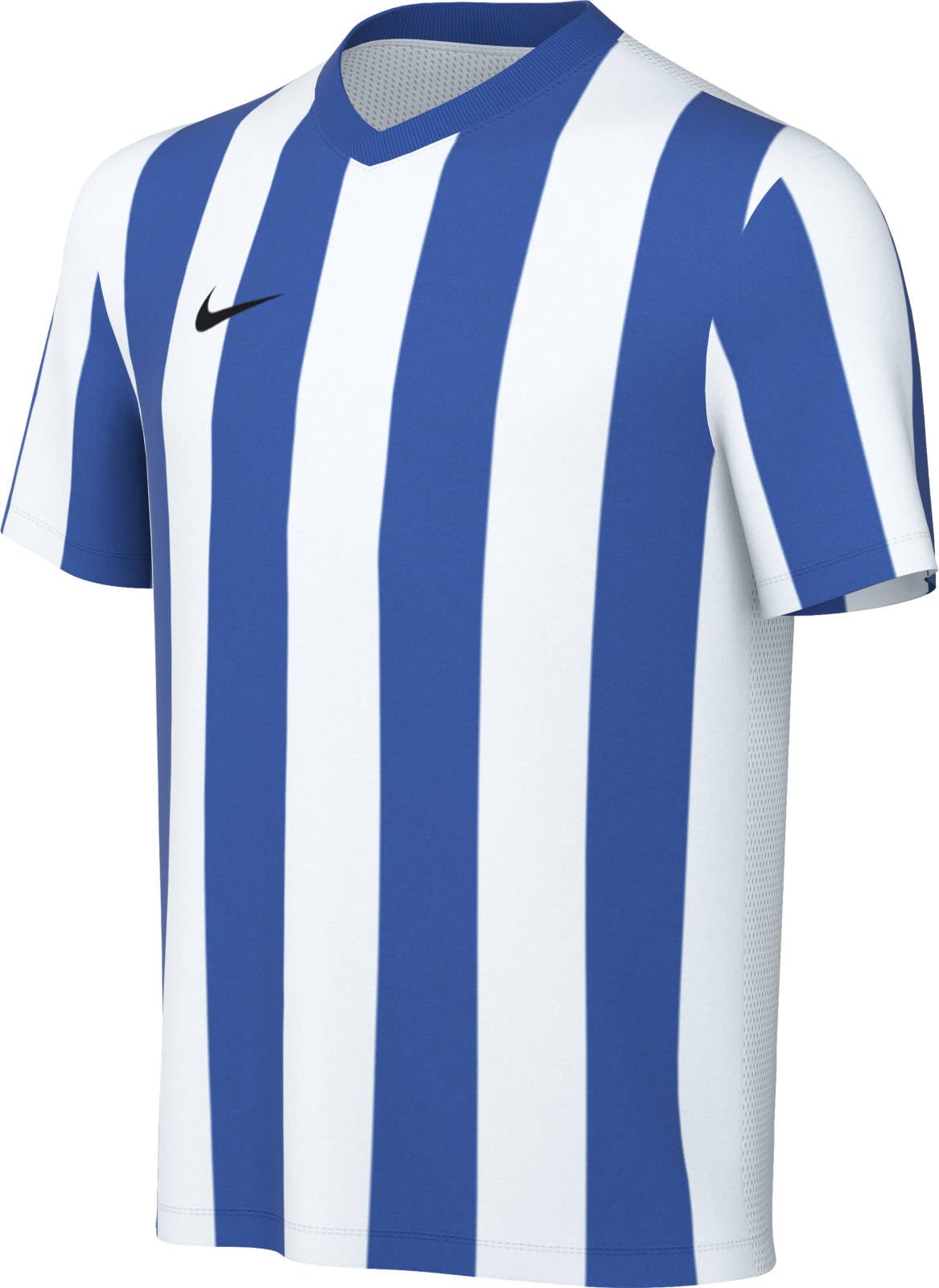 NIKE FZ9341-101 Y NK DF STRP DVSN V JSY SS Sweatshirt Unisex White/Royal Blue/Black Size M