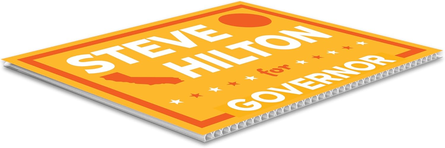 SignPro Steve Hilton For Governor Yard Sign | Steve Hilton Sign | Hilton For Governor Lawn Sign | California Governor 2026 | 24" x 18" Corrugated Plastic | Includes H Stake | Double Sided