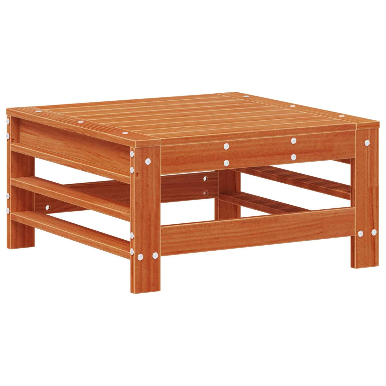 5-częściowy zestaw wypoczynkowy z litego drewna sosnowego ze stołem, sofa narożna, siedzisko środkowe, podnóżek, zestaw mebli do siedzenia na taras, balkon, do ogrodu, do relaksu