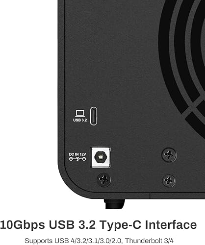 Miniatura 3 de TERRAMASTER Caja para disco duro externo D4-320 - 4bay USB 3.2 Gen2 10Gbps Tipo-C Almacenamiento USB Intercambiable en caliente Plug and Play (sin