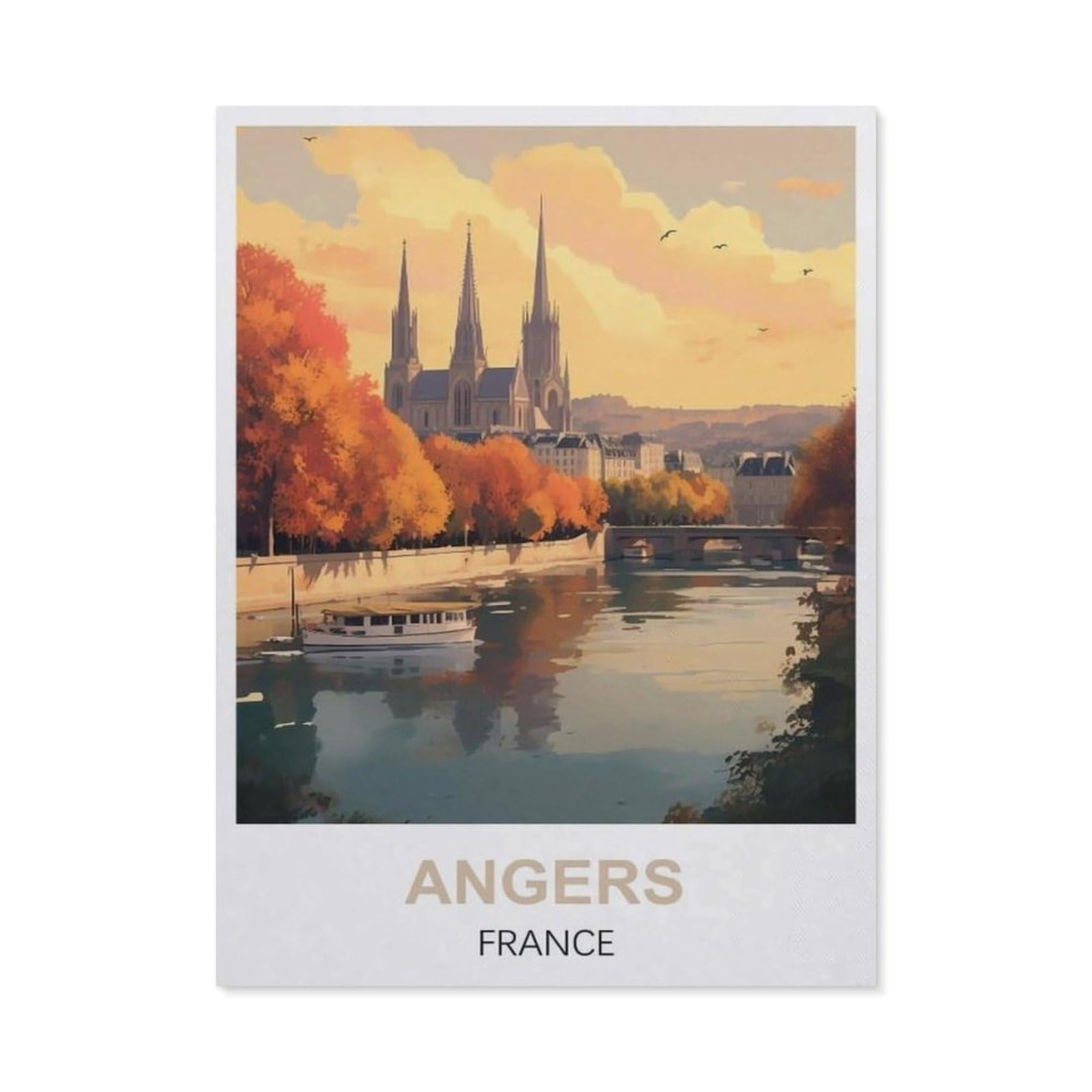 Funny Metal Tin Sign Wall Decor，Angers France(15x30cm）
