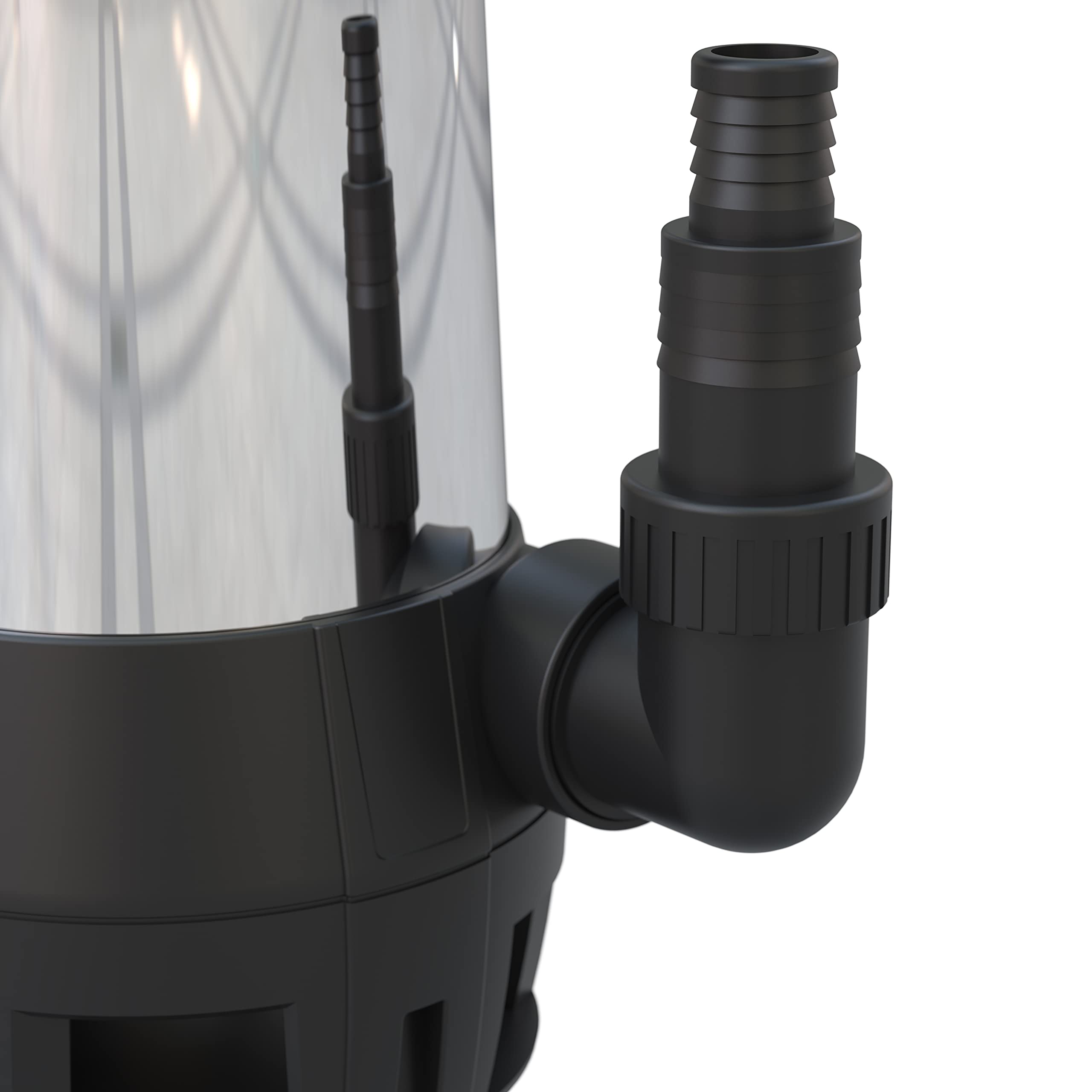 Güde 94679 Pompe submersible pour eaux usées GS 750.1 INOX (interrupteur à capteur réglable sur 4 positions, gaine en acier inoxydable, volume de refoulement 15000 l/h), noir, acier inoxydable, bleu
