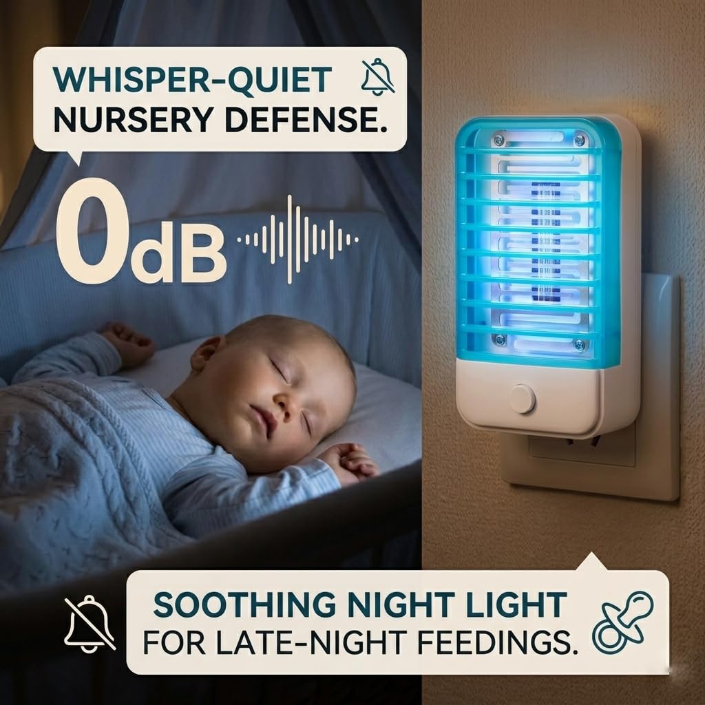 Insektenspender, 6 Stück, für den Innenbereich, elektronische Fliegenfänger, Mückenkiller mit blauen Lichtern für Wohnzimmer, Zuhause, Küche, Schlafzimmer, Babyzimmer, Büro 2026