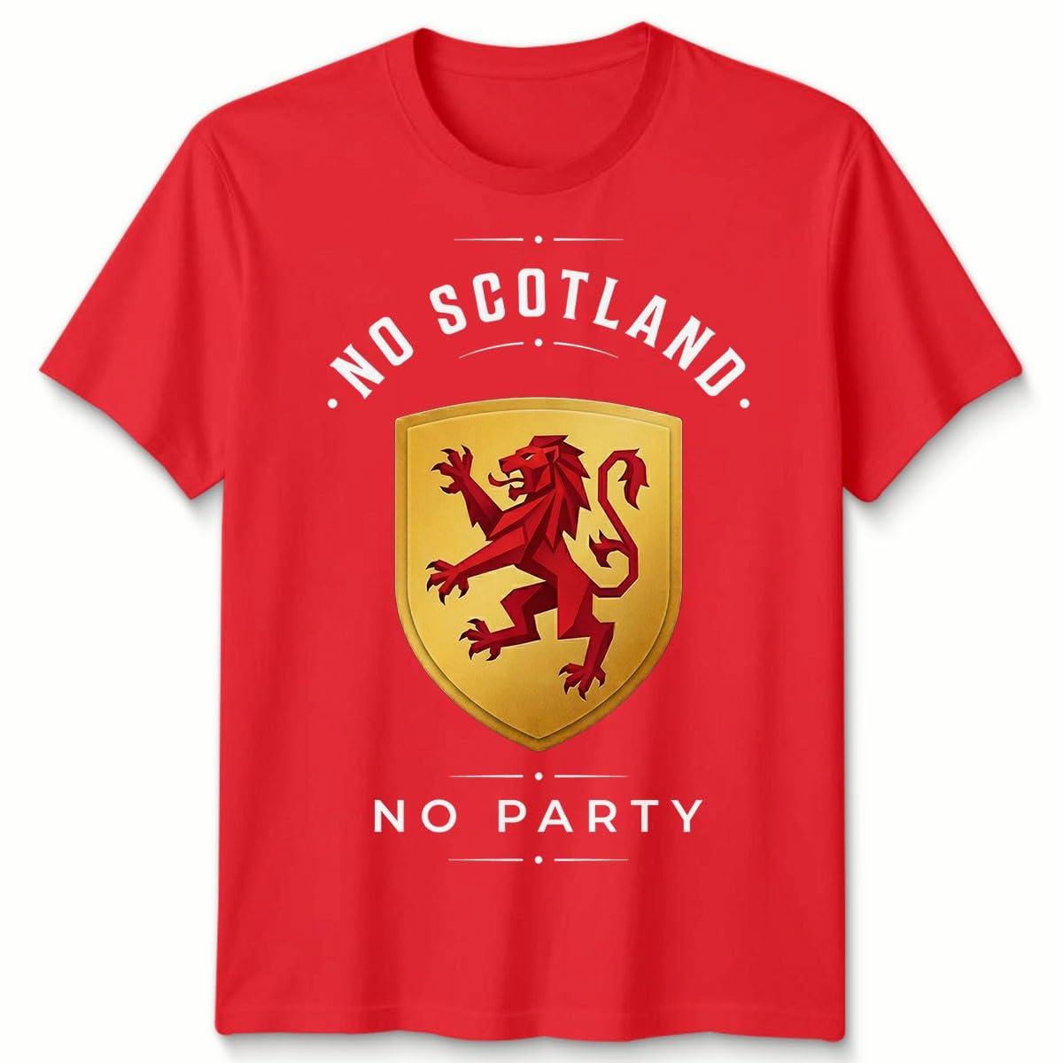 D&T No Scotland No Party Football Unisex T Shirt Scotland Fan Mens Womens Graphic Tee 2-3 Years Red