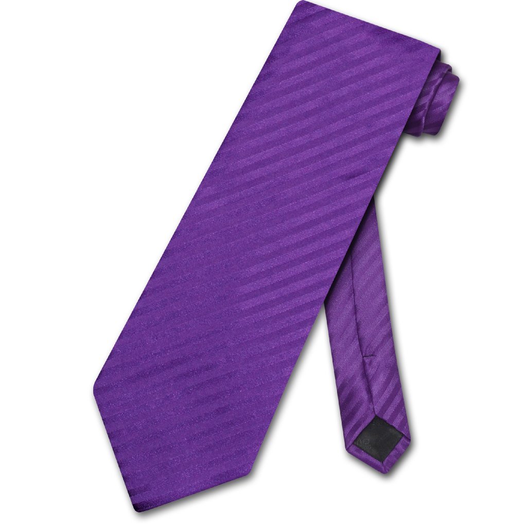 Vesuvio Napoli NeckTie PURPLE Striped Vertical Stripes Design Men's Neck Tie