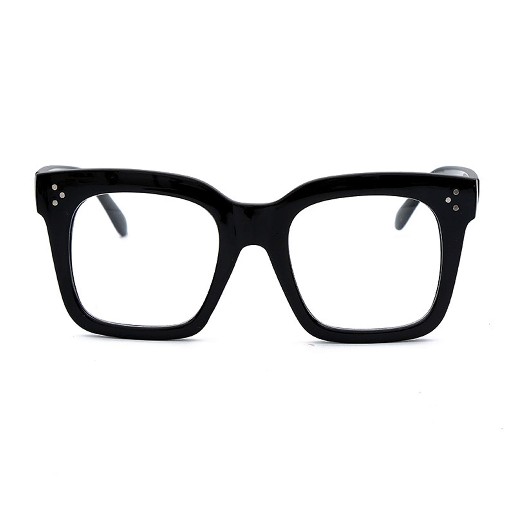 bullabulling Reading Glasses Blue Light Blocking,Retro Square Oversized Reading Glasses For Women Men Fashion Reader (black, 5.50)