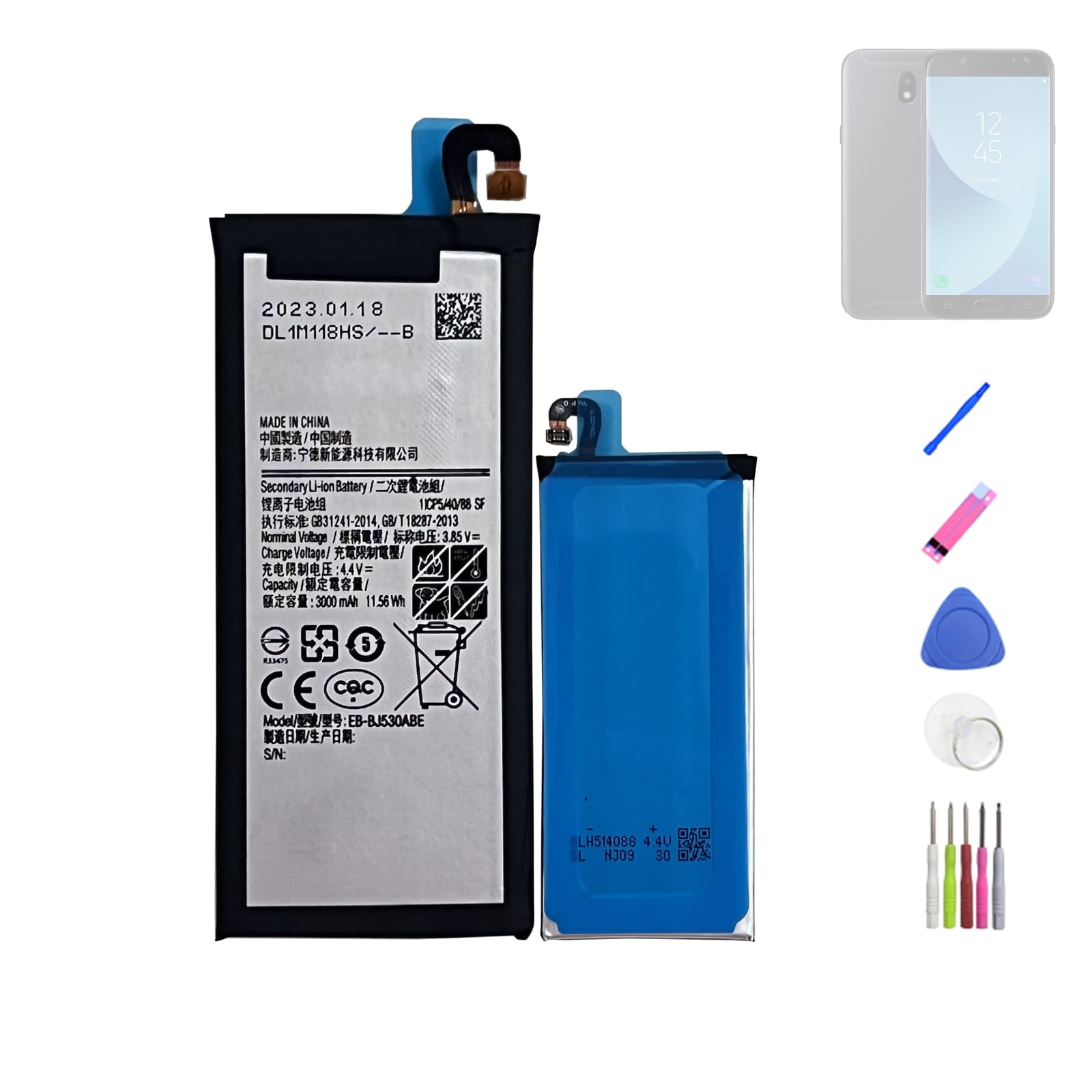 Batterie De Rechange ERYNK 3000mAh Pour Samsung Galaxy A5 2017 & J5 2017 - Modèle EB-BA520ABE Avec Outil