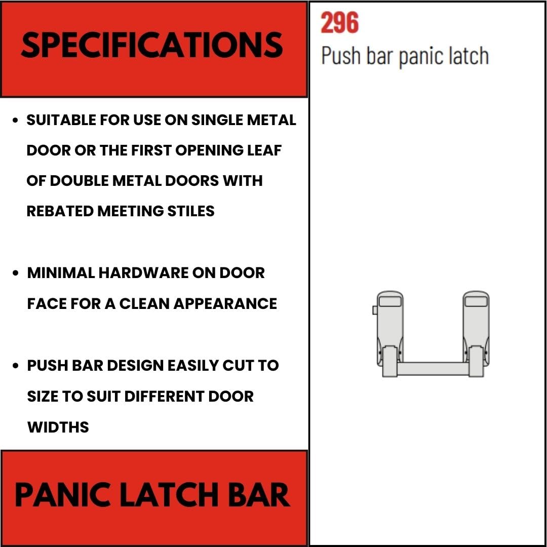 Exidor - 296 Reversible Panic Latch Bar Handle Silver, White - Image 3