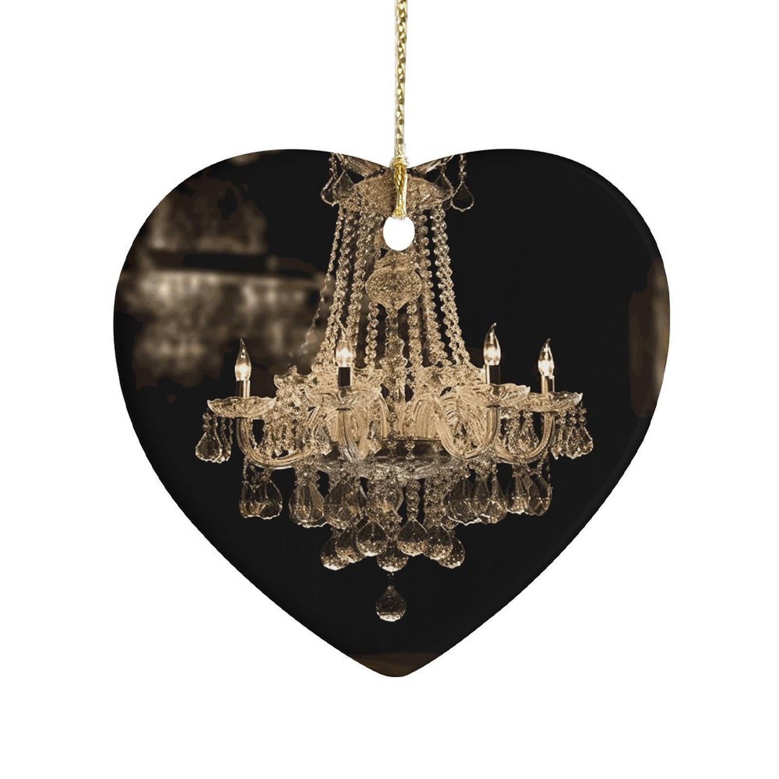 Fekiloot Style Gorgeous Crystal Chandelier Ceramic Ornament Home Decor Keepsake