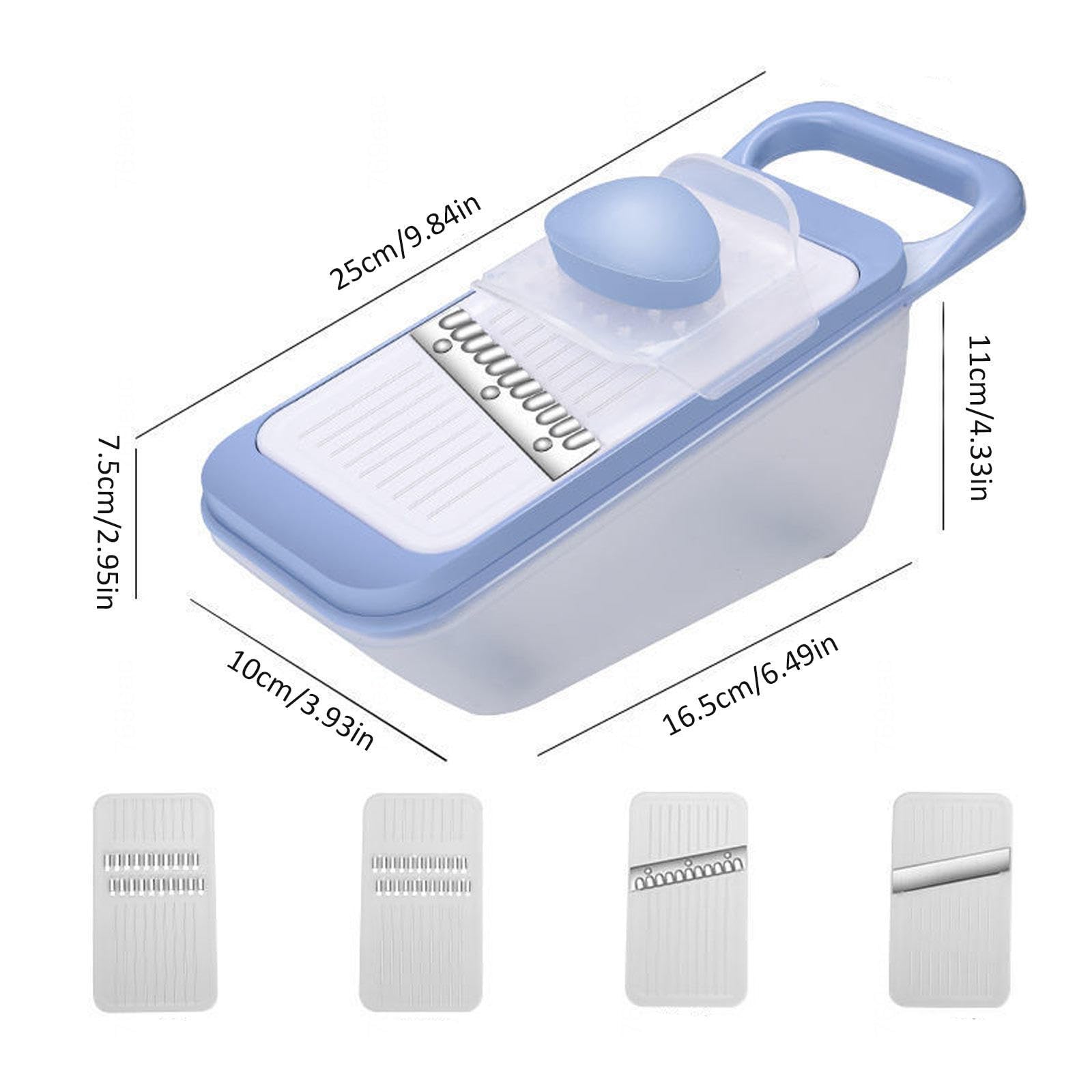 Rallador Hogar Multifuncional Cortador De Verduras Rebanador Rallador Rábano Patata Trituradas Cocina Cortar Verduras,Blue-25×11×10cm/9.84×4.33×3.93in/4011