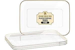 3 Pack Plastic Serving Trays for Party