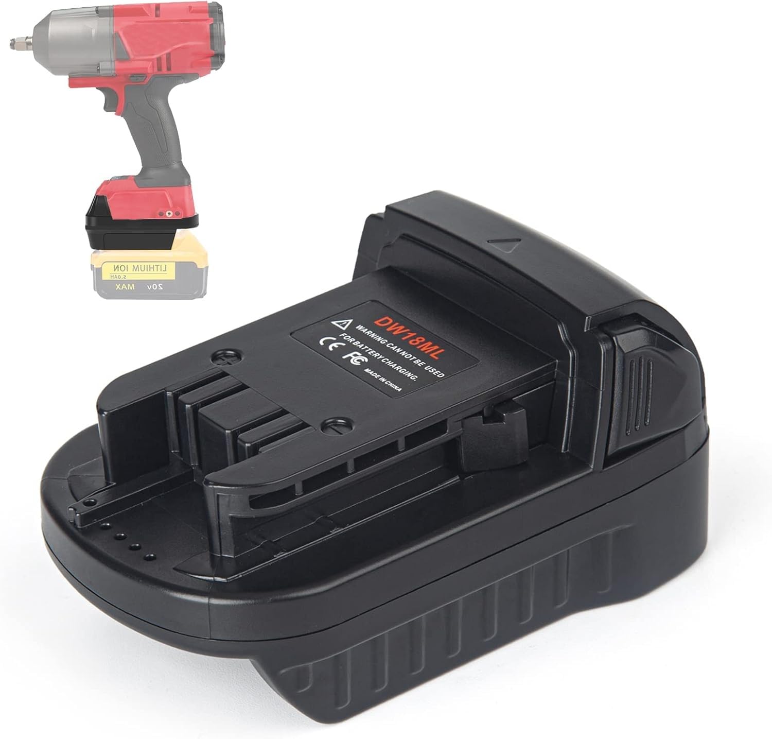 DL18ML Battery Adapter for Dewalt to for Milwaukee 18V 20V Battery Adaptor, Battery Adapter Converter for Dewalt 18V Li-ion Batteries to Milwaukee M18 18V Power Tool(No Battery)