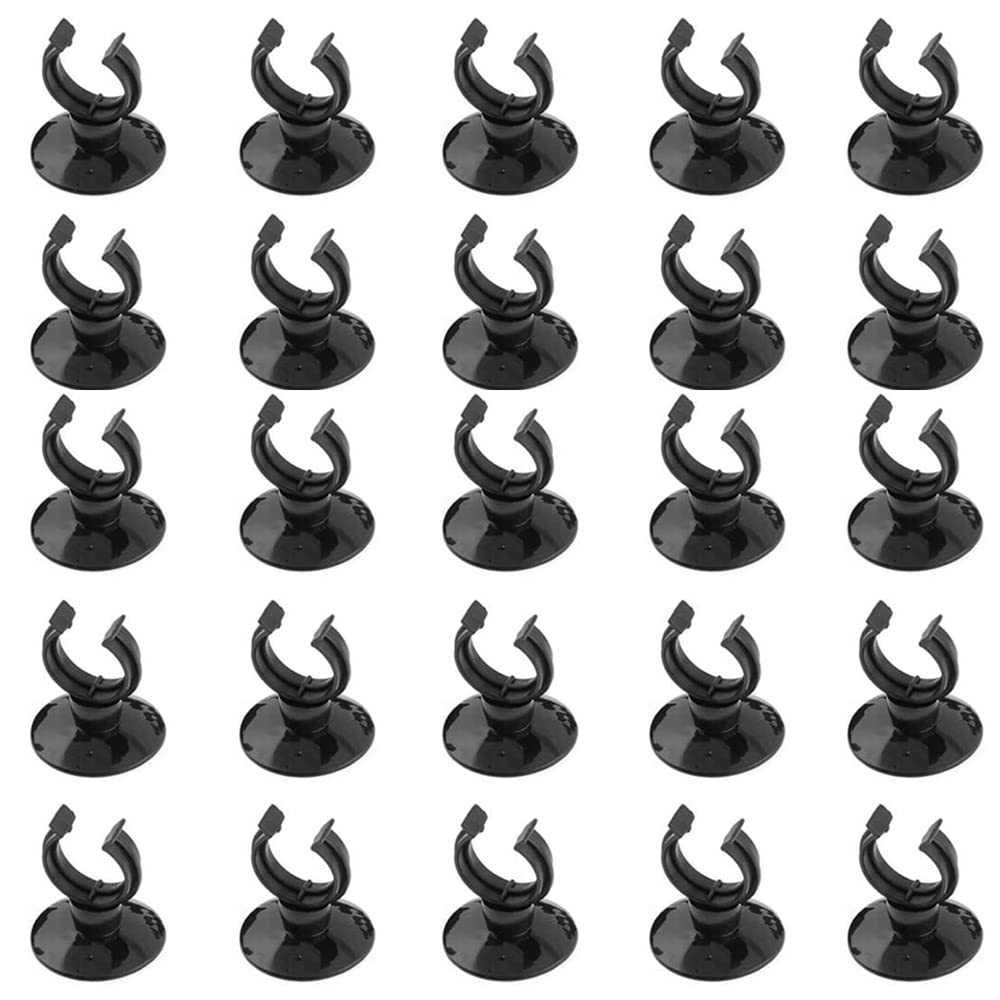 CENPEK 25pcs Aquarium Suction Cups Holder Suckers Clips Fish Tank Tube Heater Holder Fish Tank Air Line Pump Tube Holder for Air Line Pipe Tube Wire Black(23 * 30mm)