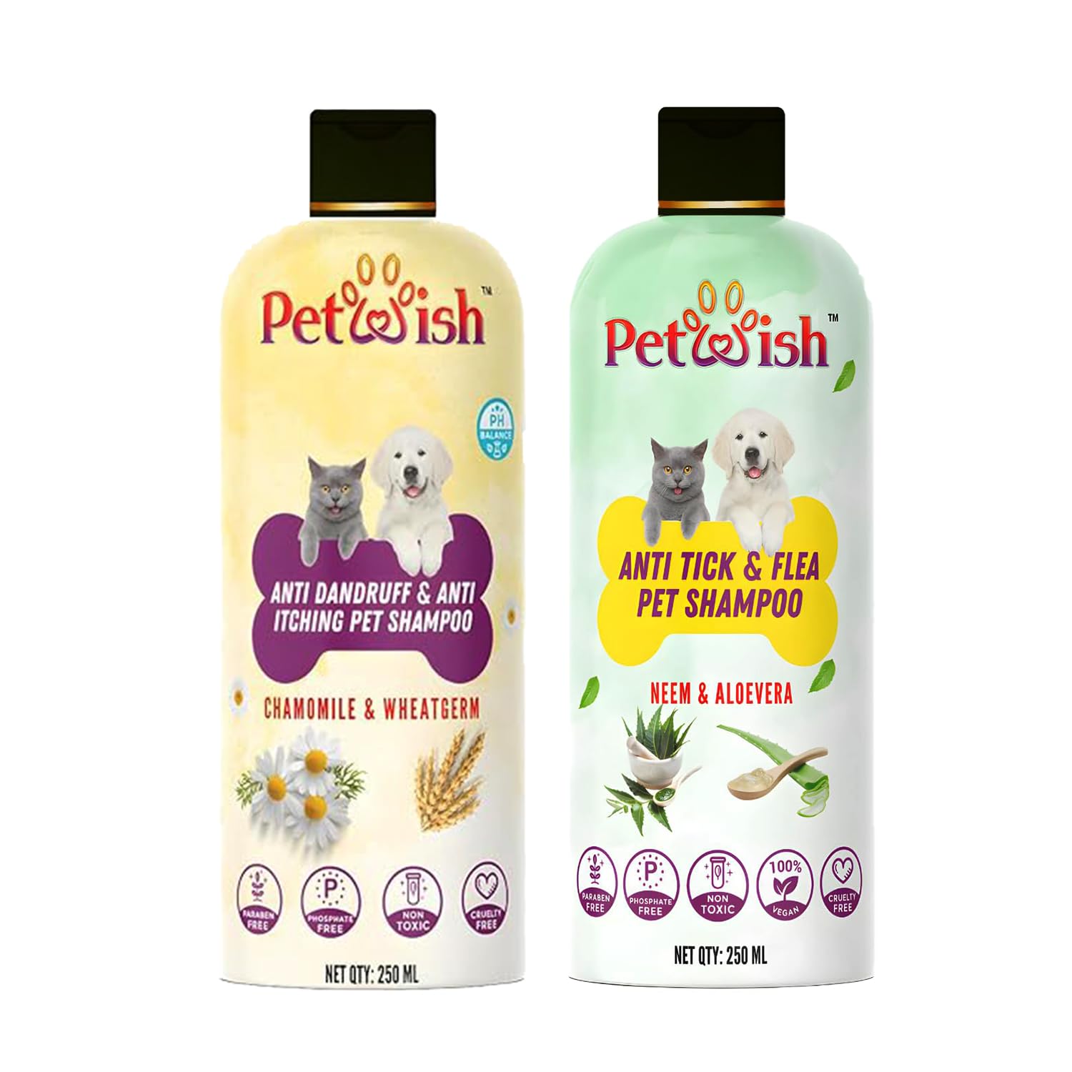 PETWISH Combo: Anti-Dandruff & Anti-Itching Shampoo + Anti-Tick & Flea Pet Shampoo | Soothe, Nourish, and Protect Your Pets Skin and Coat (B0D264V128) Amazon Price History, Amazon Price Tracker