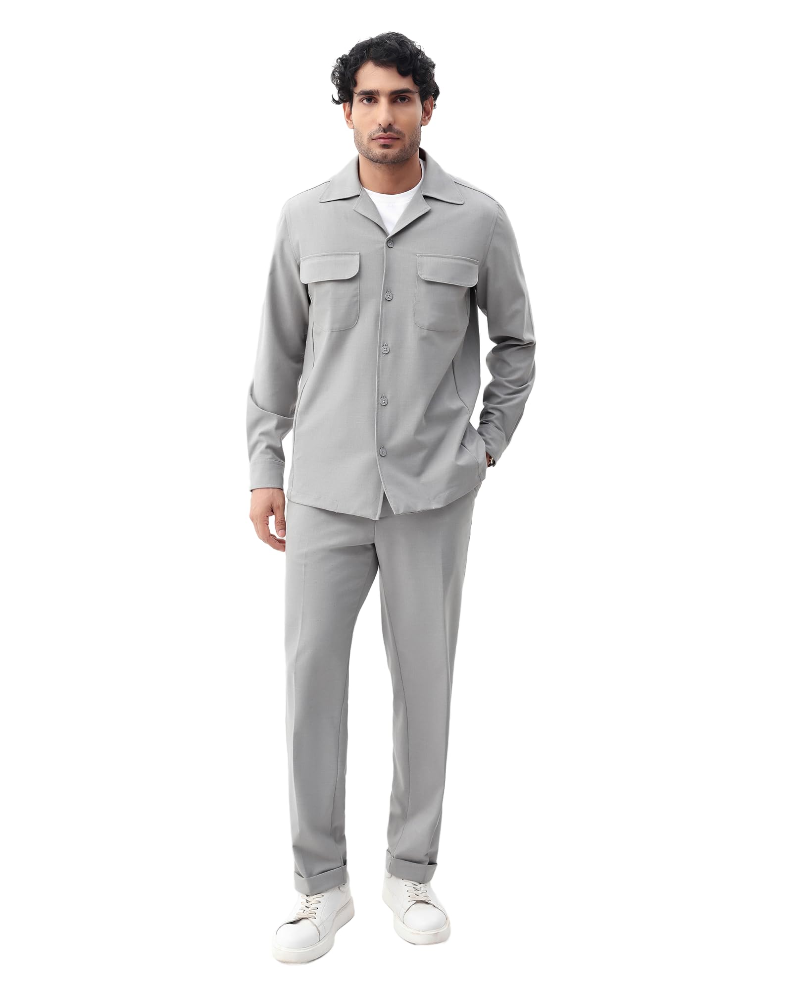 blackberrys Men Textured Regular Fit Suit | Viscose Rayon Blend | Lightweight Stretch Dobby Fabric | Flexi Waist-picture-10