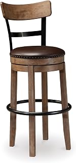 Signature Design by Ashley Pinnadel 30" Swivel Bar Height Barstool, Brown