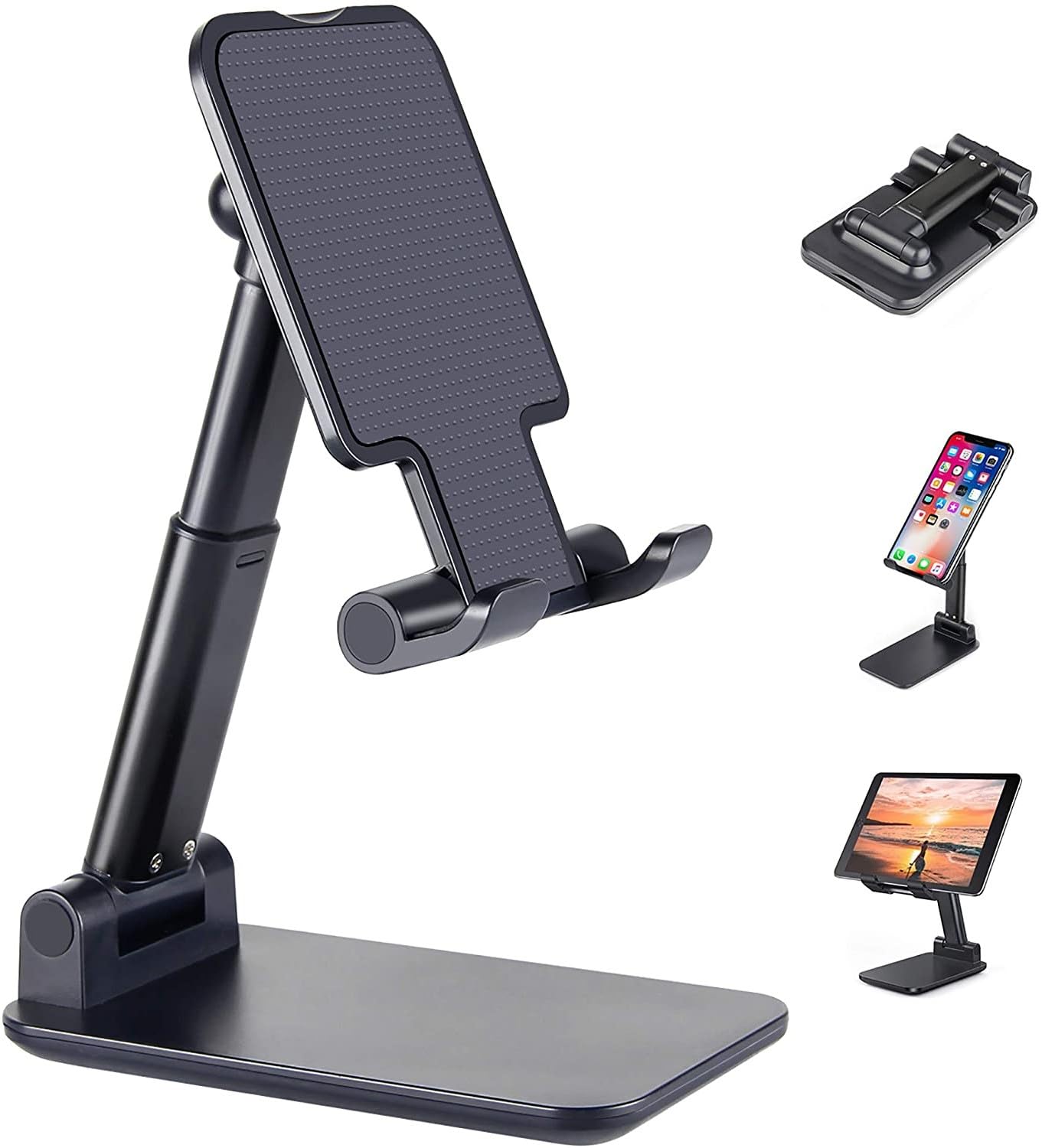 Gladiadora® Mobile Stand Multi Angle Adjustable and Foldable Mobile Phone Tabletop Stand, Anti Slip and Scratch Resistant, Compatible for Samsung Galaxy, Vivo, iPhone and All Mobile Phones (Black) (B0CBG6LFC1) Amazon Price History, Amazon Price Tracker