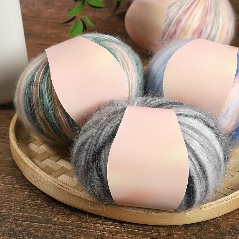 4/6/8/10 Rollos 100 g Hilo de Lana Jaspeada de Grosor Medio, Hilo de Lana Suave para Tejer a Mano, para Bufandas, Suéteres, Gorros, Chales y Mantas de Ganchillo DIY