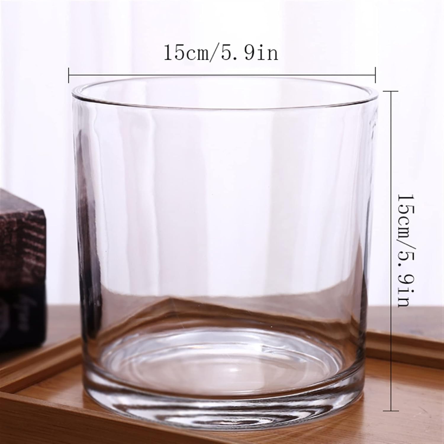 Vase Thickened Straight Tube Vase Glass Aquarium Cylindrical Large Living Room Floor To Floor Flower Vase Water Raised Flower Transparent Glass Ornament Suitable for dining and living room home decora