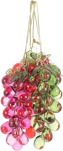 EXCEART 3pcs Uva Charm Acrílico Uva Racimo de Uvas realistas Uvas Racimo Ornamento Artificial Fruta Estatua Acrílico Uva Decoración Navidad Con