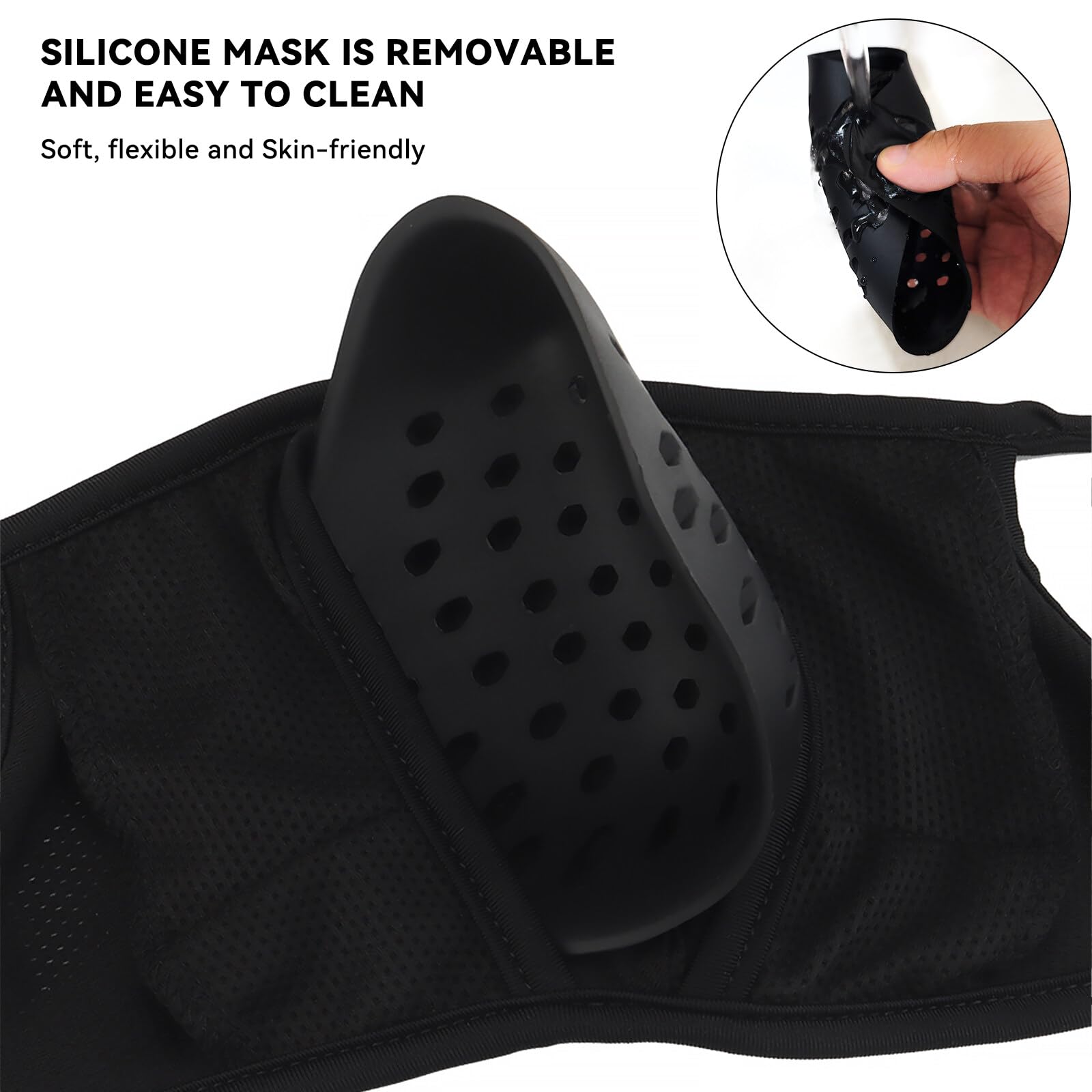 AOUTACC Masque de tir, Demi-Masque en Silicone, Tactique Multifonctionnel, Respirant, pour l'extérieur, BBS, Paintball, tir, Jeu de Survie CS - 4