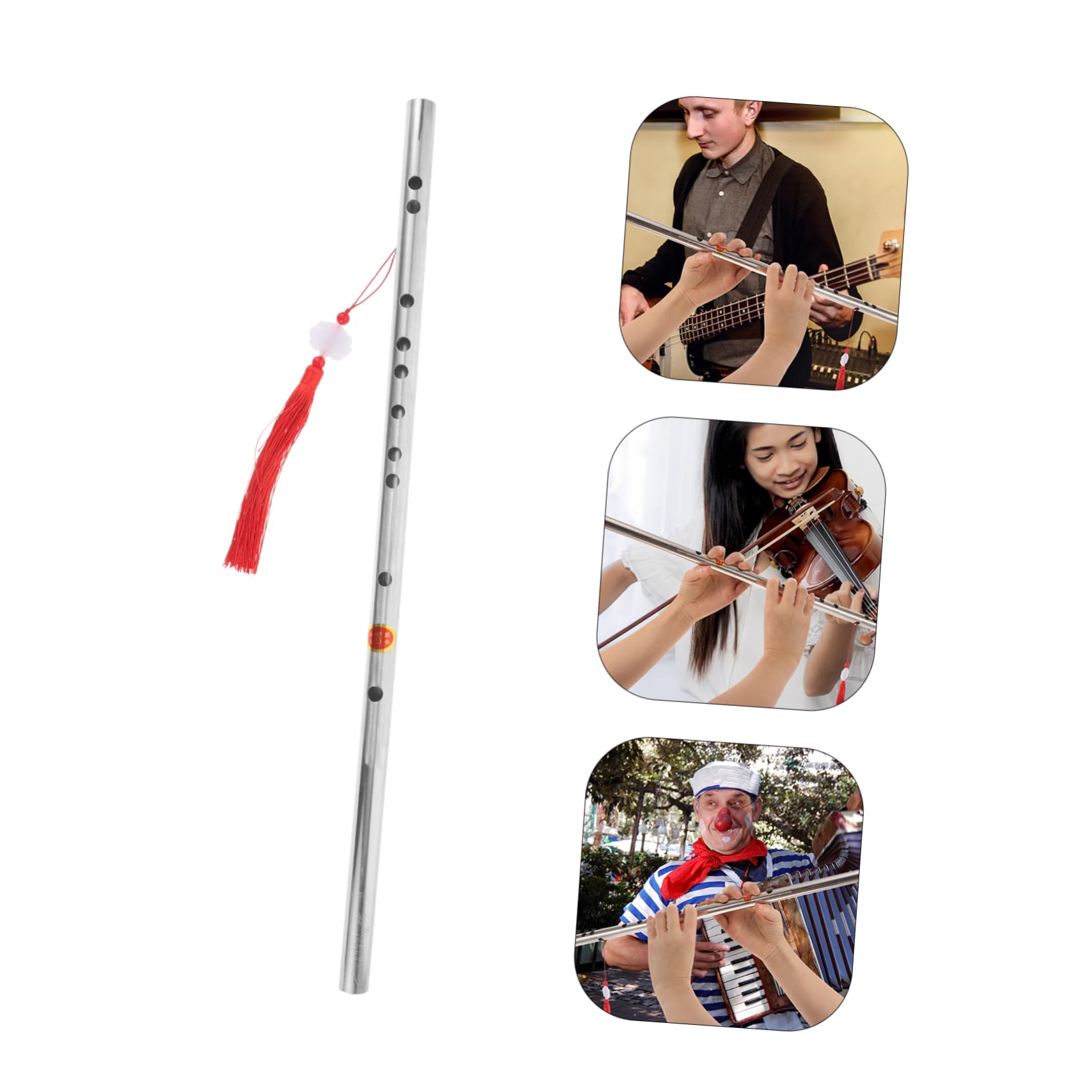 Flauto Dizi Cinese in Acciaio Inox G, Argento, Tradizionale | Set per Principianti e Musicisti Tecnici, Sound Coerente, Adatto a Ensemble, Portatile