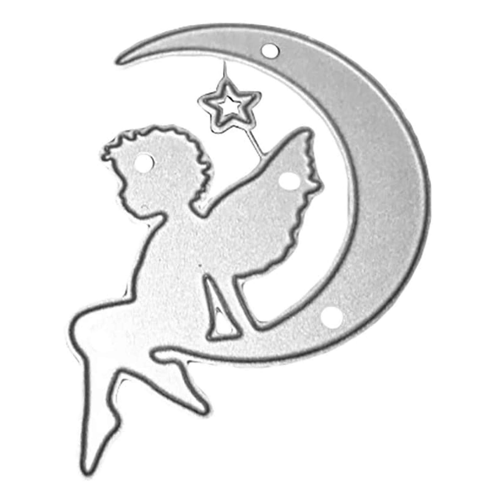 U-horizonAngle on Moon Cutting Dies, DIY Scrapbooking Metal Embossing Stencil Template Mold for Album Paper Card Art Craft