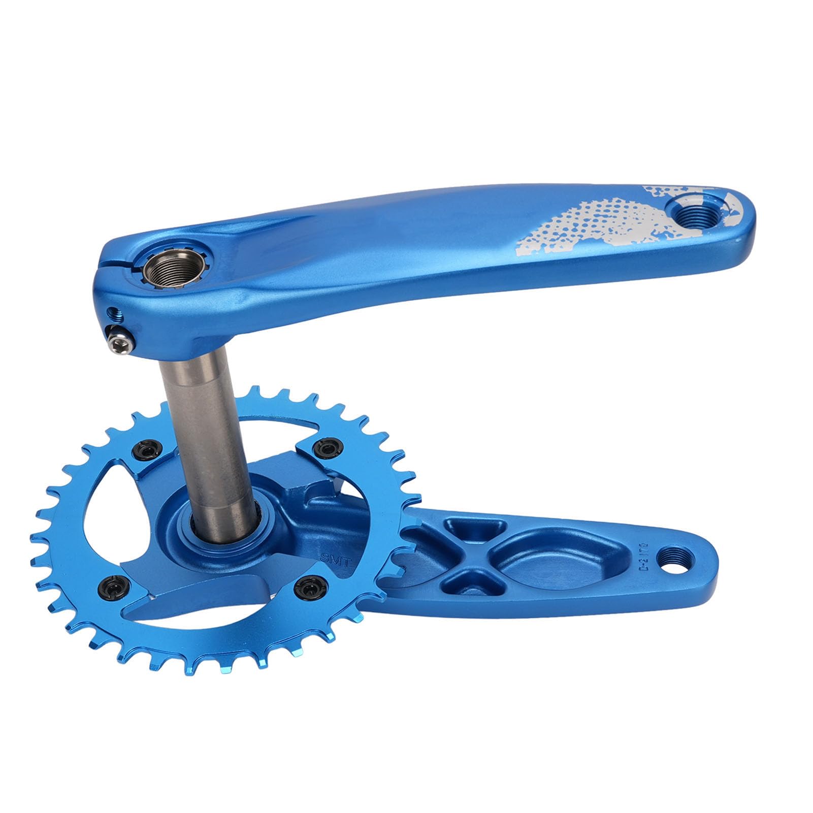 Ejoyous Set Pedivella Bici in Lega di Alluminio Cava Guarnitura Integrata Guarnitura 36T Movimento Centrale per Ciclisti da Strada di Montagna da 8 a 12 velocità Blu
