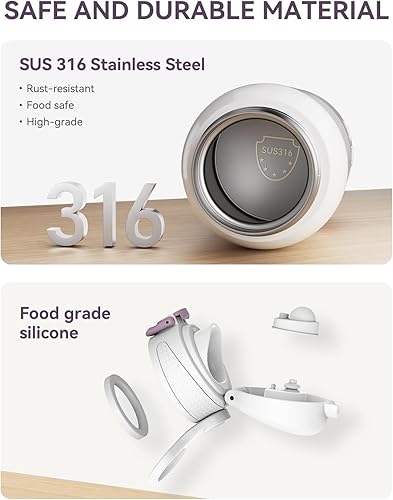 Miniatura 6 de Calentador de biberones portátil para viajes, calentador de leche portátil con calentamiento rápido y larga duración de la batería, leche materna