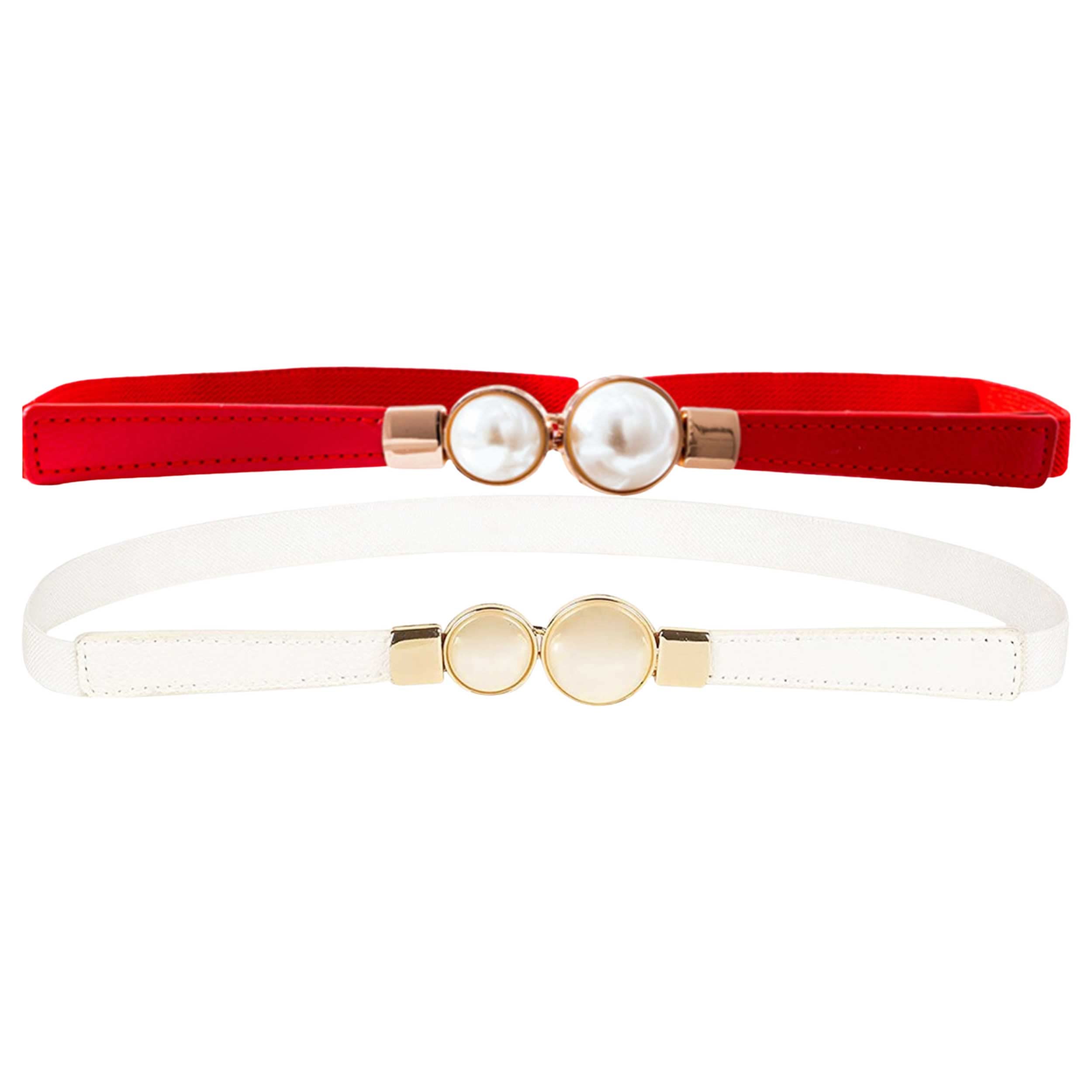 Redhorns Elastic Fabric Womens Slim Waist Belts For Dresses