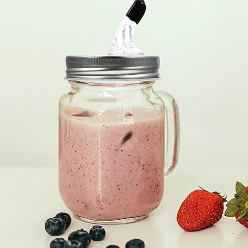 Miniatura 8 de Kichvoe Tarros grandes para verter boquillas con solapa, tapas de boca ancha con tapa de boquilla, perfecto para verter aceite de cóctel, tarros de