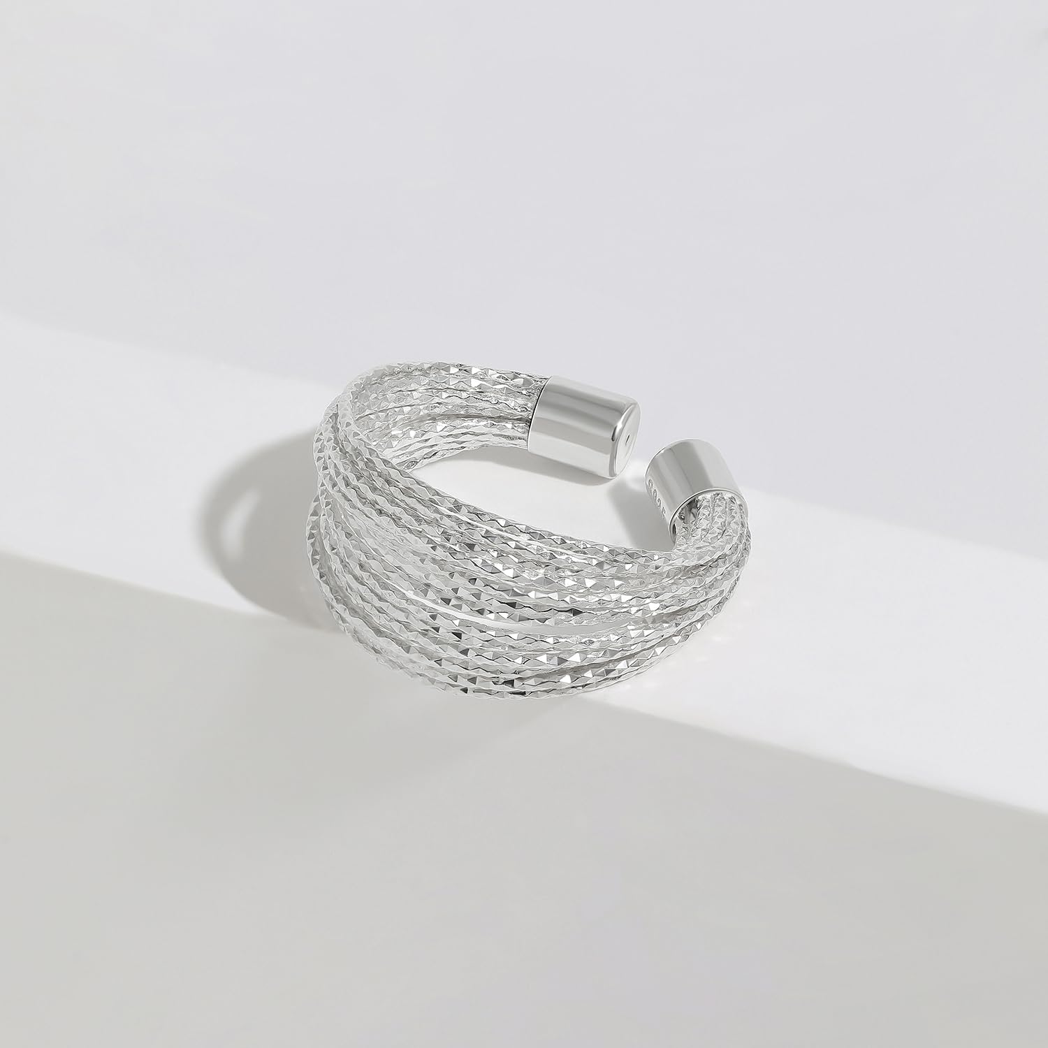 Meissa Anillos de Oro para el Pulgar para Mujeres, Anillos Gruesos de Moda, Conjunto de Anillos Apilables de Oro en Plata Esterlina 925, Anillo Ancho para Dedo Índice, Talla Ajustable
