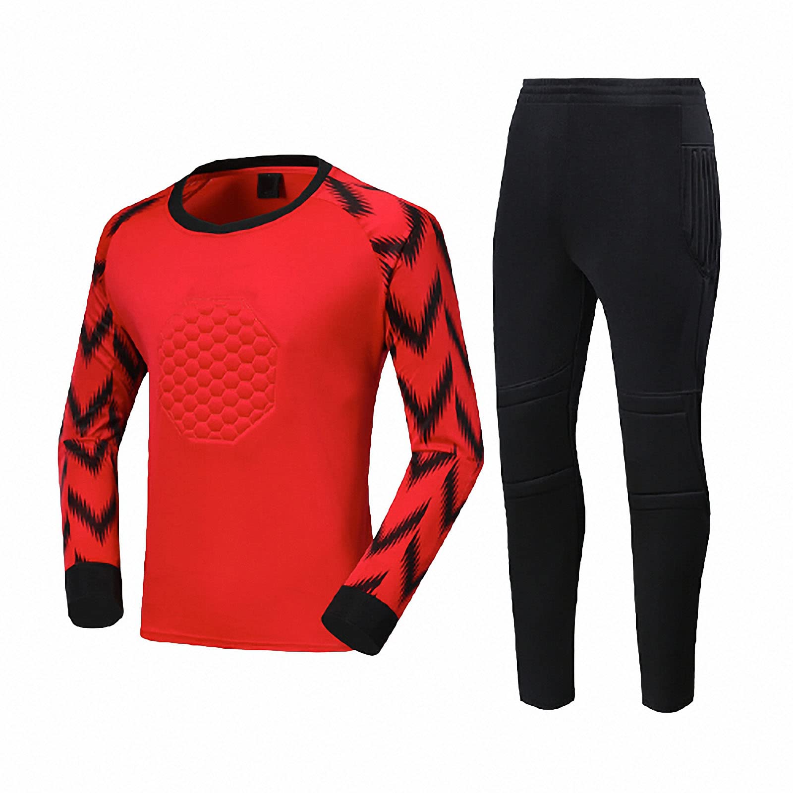 Maglia da Portiere da Uomo a Maniche Lunghe, Tuta Pantalone da Calcio, Adatta per Bambini e Adulti