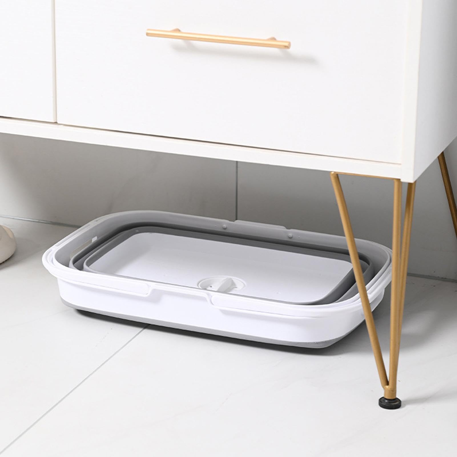 Faltbarer WäSchekorb, 26l WäSchekorb Mit Henkel, Multifunktionale WäSchekorb Mit Beinen, Robust, GroßEs FassungsvermöGen,Platz Sparen, Mit AbflusslöChern, FüR Camping, Garten & Haushalt Lagerung (A)
