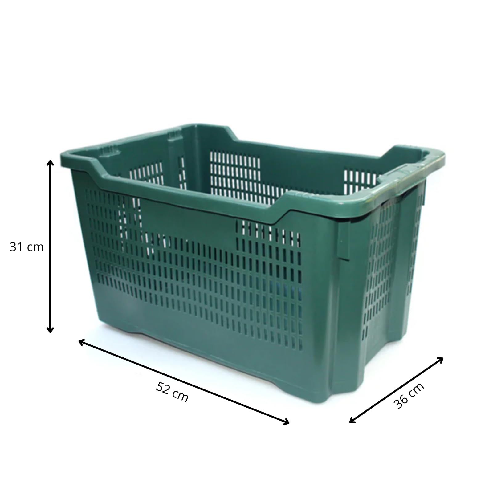 EffeDecor Cassetta in PVC Forata Sovrapponibile ed Inseribile Impilabile per Alimenti Ideale per Raccolta Frutti Vendemmia Olive Prodotti in Agricoltura 52x36x31 cm (5)
