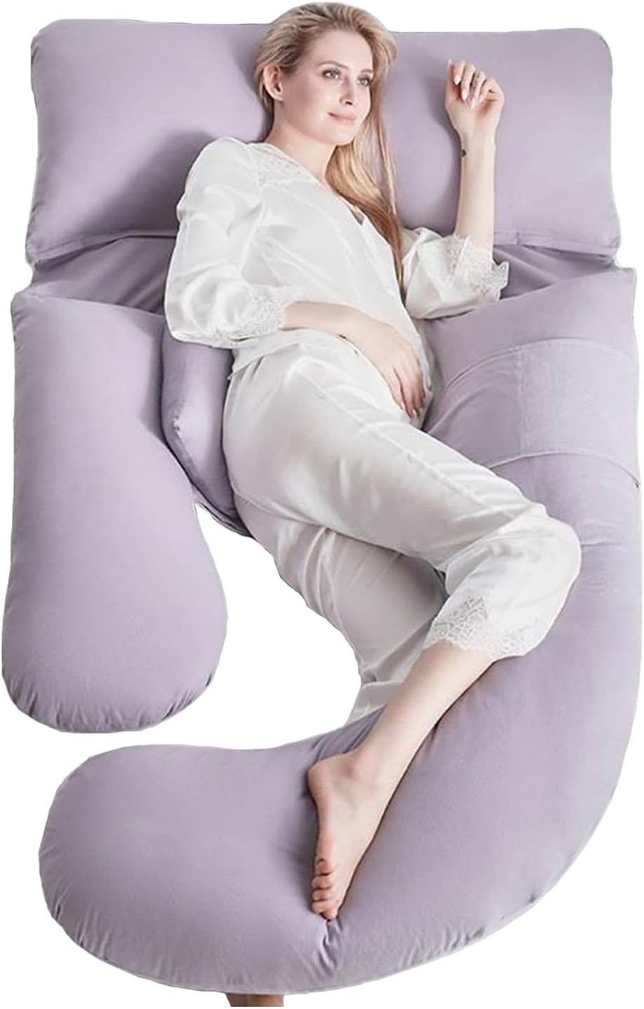 Pregnancy Pillow Maternity Body Pillow, Pregnancy Sleeping U-Shaped Comfort Pillow, for Belly, Back, Leg Support 180x80cm (Color : Pink)