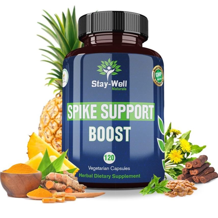 Spike Support Supplement, Nattokinase, Dandelion Root, Irish Sea Moss, Selenium, Black Seed- Natural Immunity Booster | Vegan, Non-GMO, Gluten-Free, 60 Day Supply, 120ct