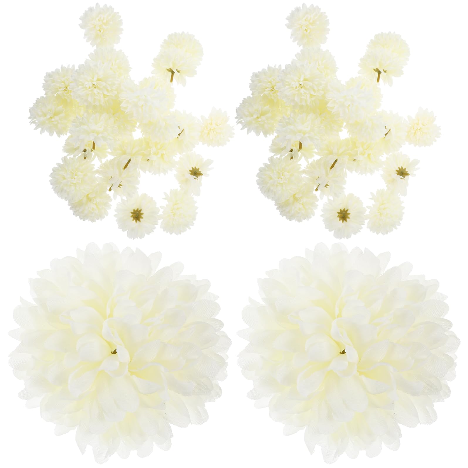 Fleurs en soie chrysanthème crème 7 cm de qualité supérieure pour art floral