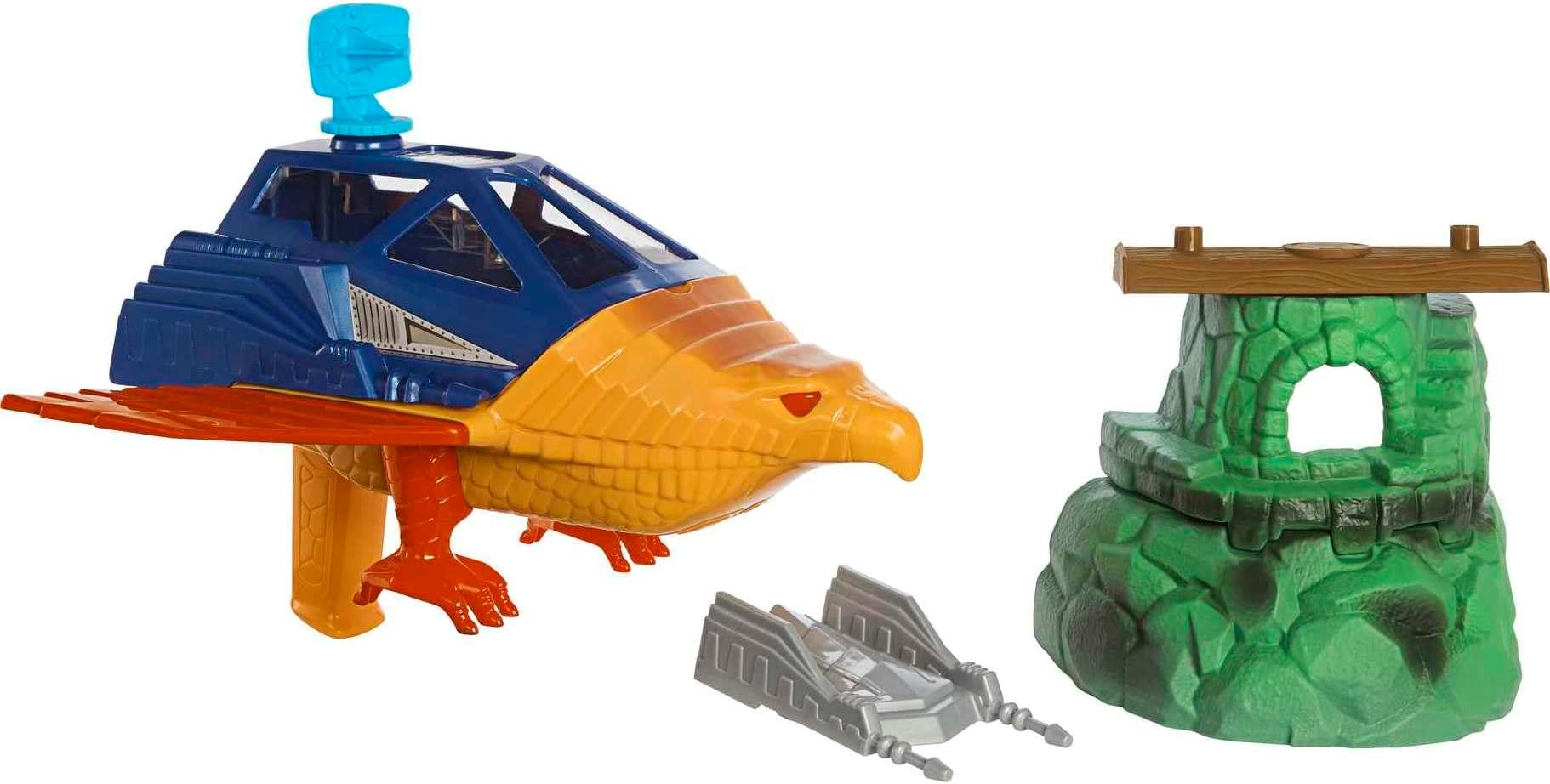 Origins Playset with Toy Plane & Accessories, Point Dread Mystical Outpost & Talon Fighter Jet, 5.5-inch Scale