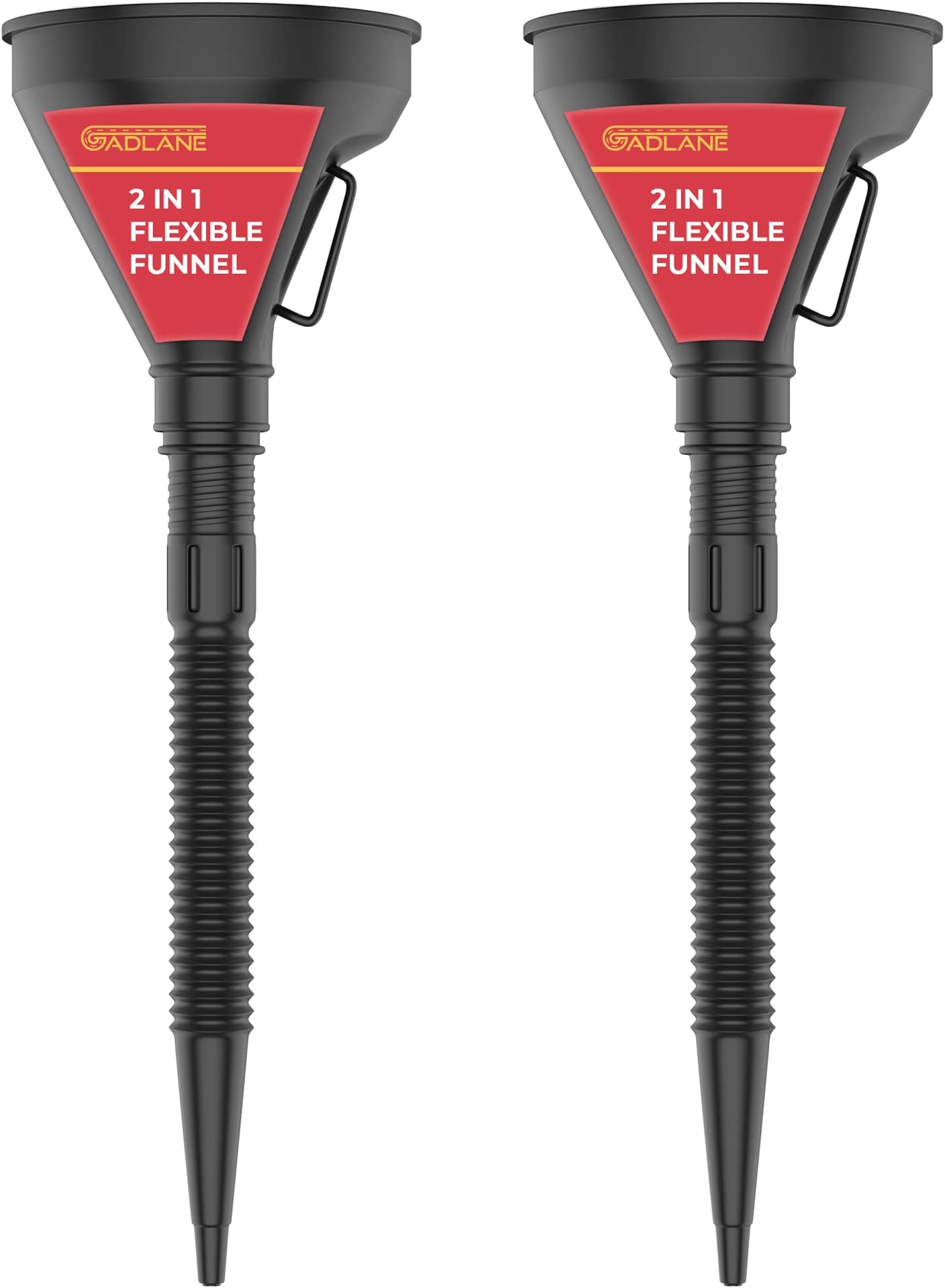 Car 2 In 1 Plastic Funnel With Extendable Flexible Spout - Set of 2 Funnels for Petrol, Diesel, Screen Wash, Adblue, Add Blue, Water, Oil, Fuel, Coolant (PACK OF 2)