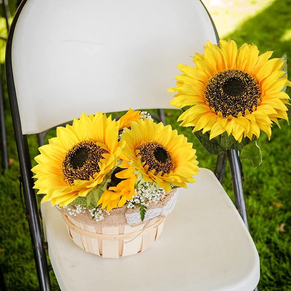 Buy Tall Large 9 Full Bloom Flowers 33 Long Stem Large Fake Sunflower Artificial Flowers Sunflowers Decor Floral Arrangements For Home Decor Wedding Party Yellow Flowers Artificial For Decoration Online In Indonesia B08rdrmx18