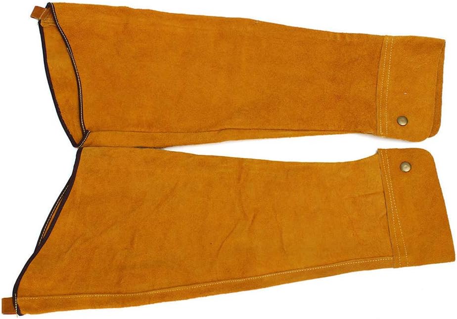 Welding Sleeve, 23.62" Welders Sleeves Heat Resistant Cowhide Leather Welding Sleeves with Button Cuff